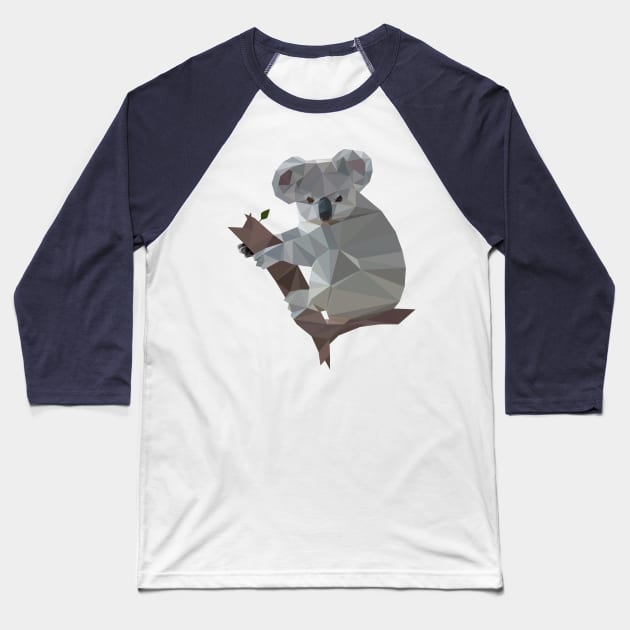 Polygonal Koala Bear Baseball T-Shirt by AndreMartinez